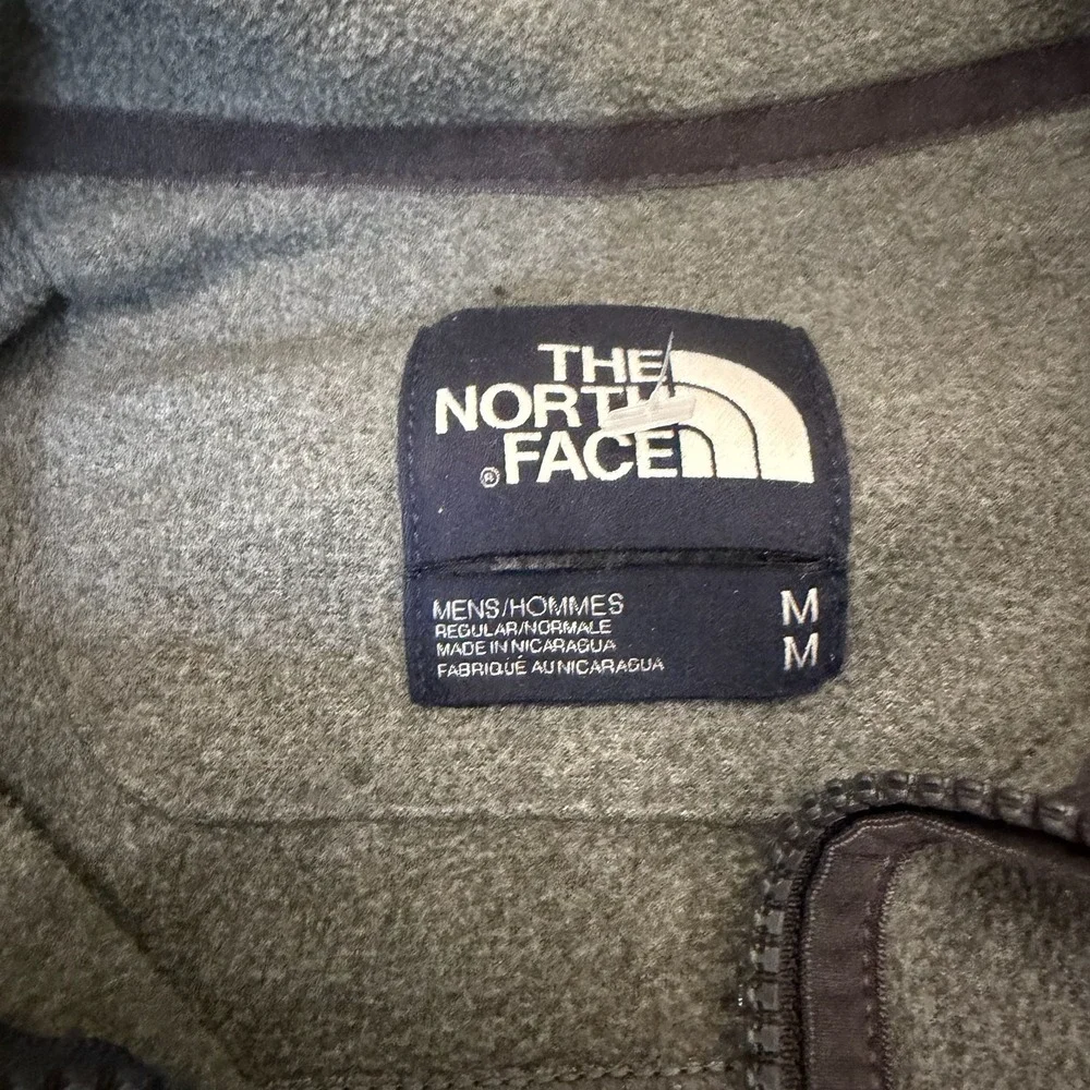 The North Face Mens Quarter Zip Fleece Pullover Gray Mock Neck Jacket Medium